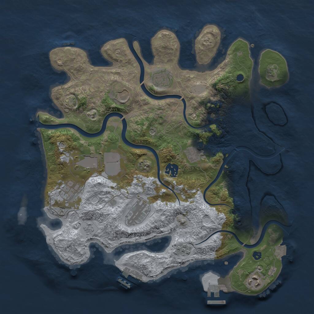 Rust Map: Procedural Map, Size: 3500, Seed: 47149260, 15 Monuments