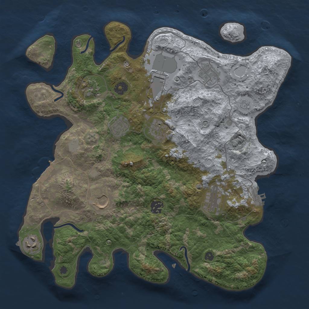 Rust Map: Procedural Map, Size: 3500, Seed: 16878, 18 Monuments
