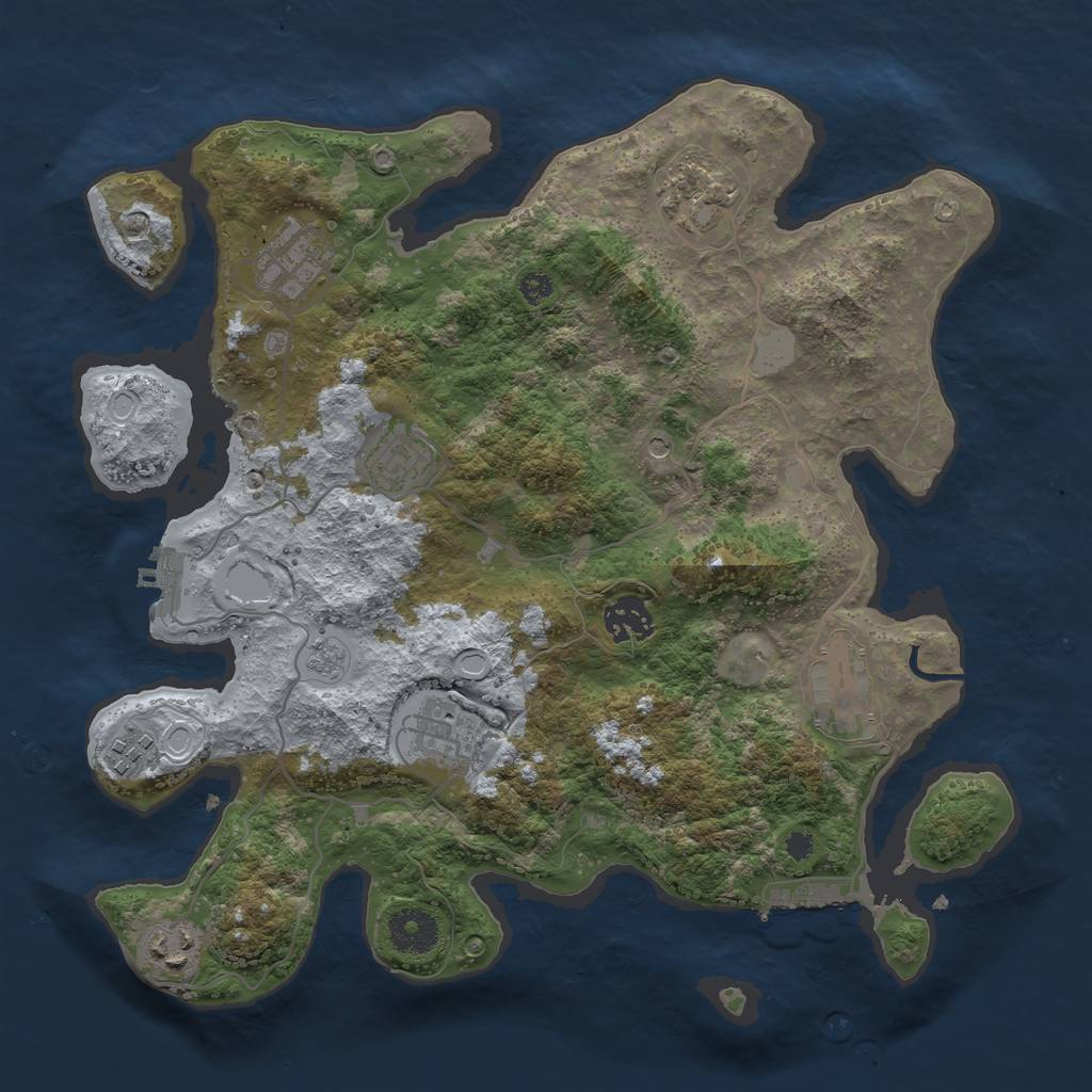 Rust Map: Procedural Map, Size: 3400, Seed: 27541710, 17 Monuments