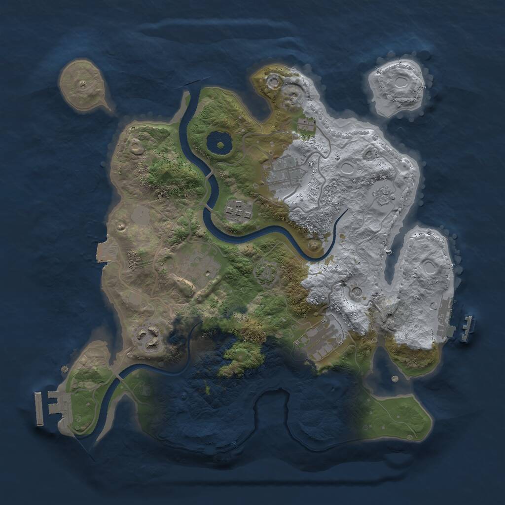 Rust Map: Procedural Map, Size: 3000, Seed: 7590, 11 Monuments