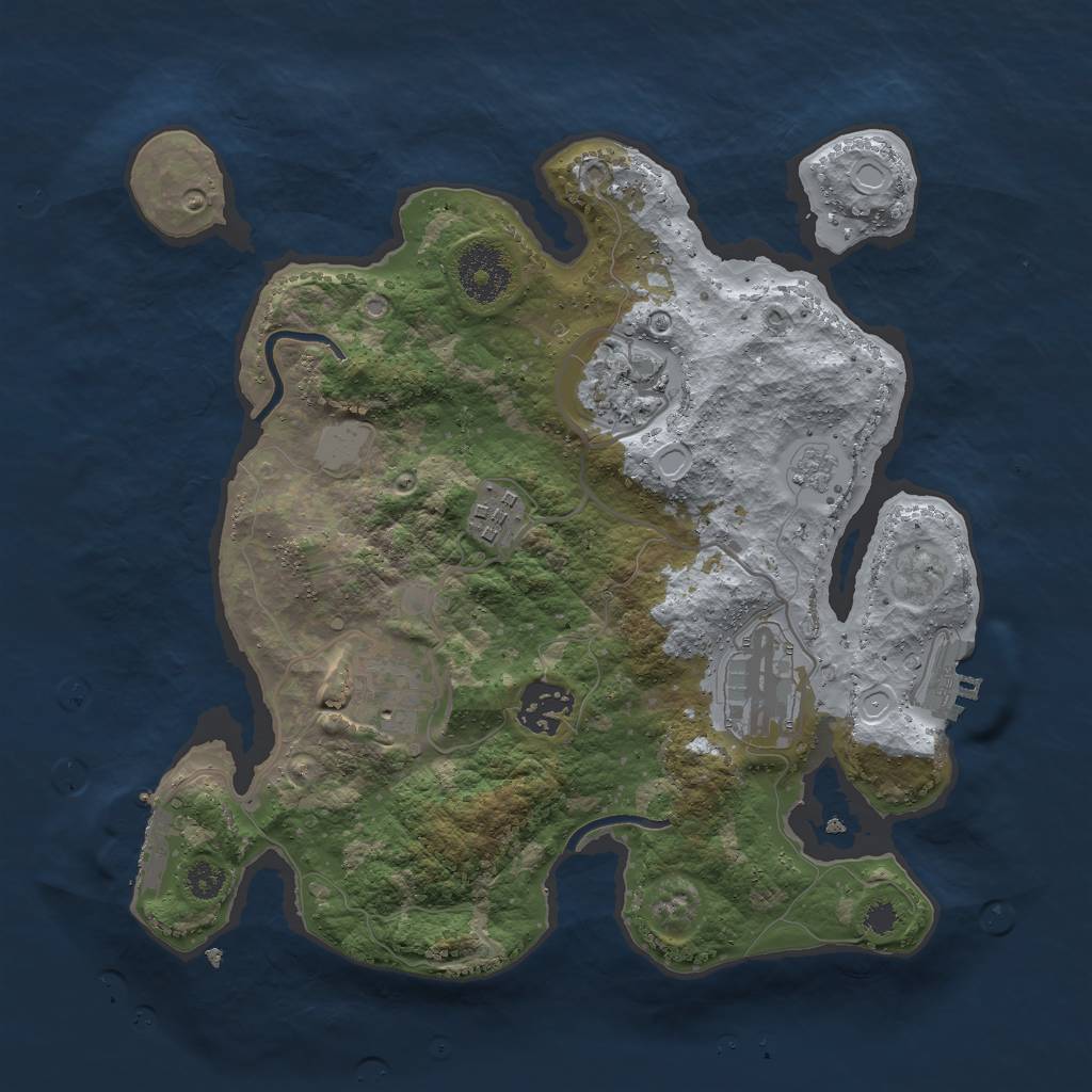 Rust Map: Procedural Map, Size: 3000, Seed: 7590, 13 Monuments