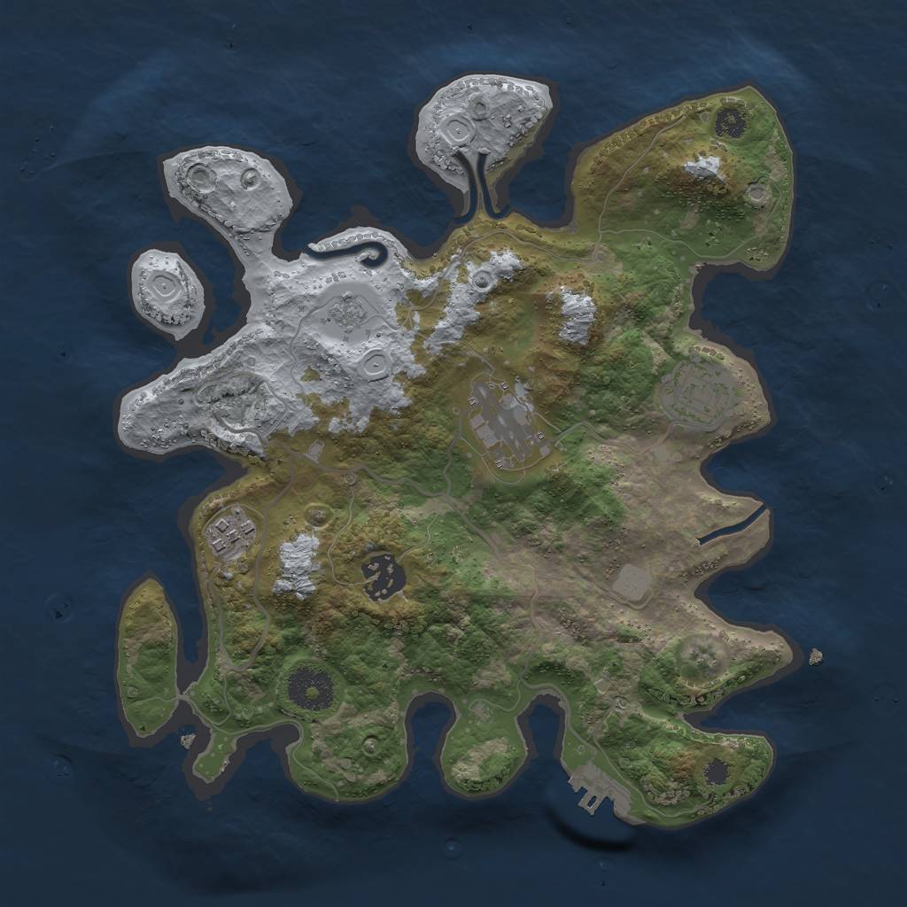 Rust Map: Procedural Map, Size: 3000, Seed: 79358021, 11 Monuments