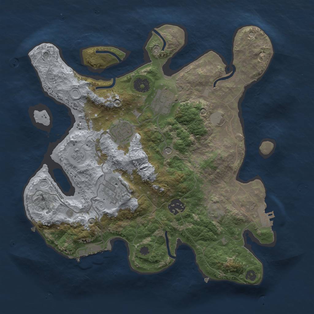 Rust Map: Procedural Map, Size: 3000, Seed: 913652004, 13 Monuments