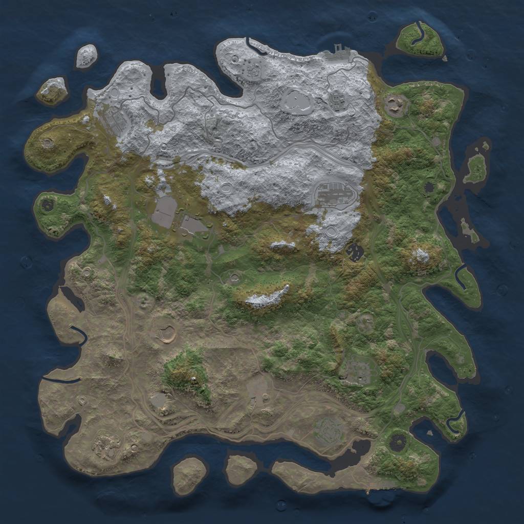 Rust Map: Procedural Map, Size: 4500, Seed: 1626778180, 20 Monuments