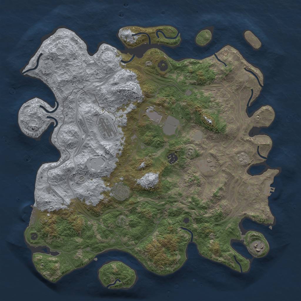 Rust Map: Procedural Map, Size: 4250, Seed: 697162967, 16 Monuments