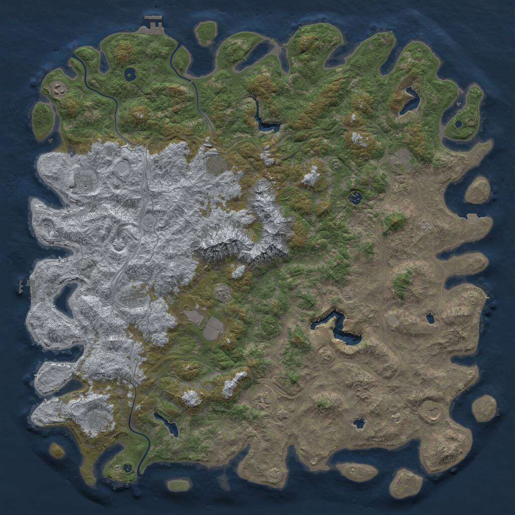 Rust Map: Procedural Map, Size: 6000, Seed: 8005820, 17 Monuments