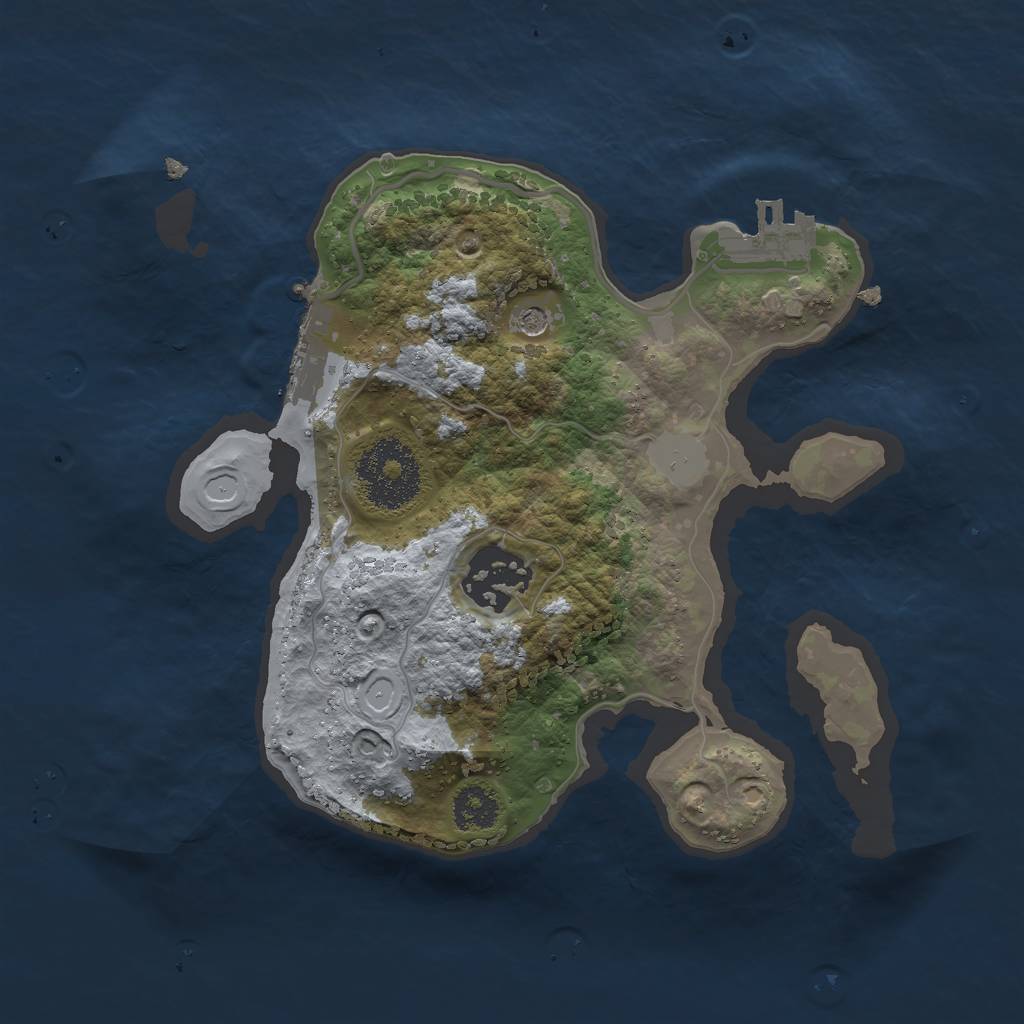 Rust Map: Procedural Map, Size: 2325, Seed: 100, 9 Monuments