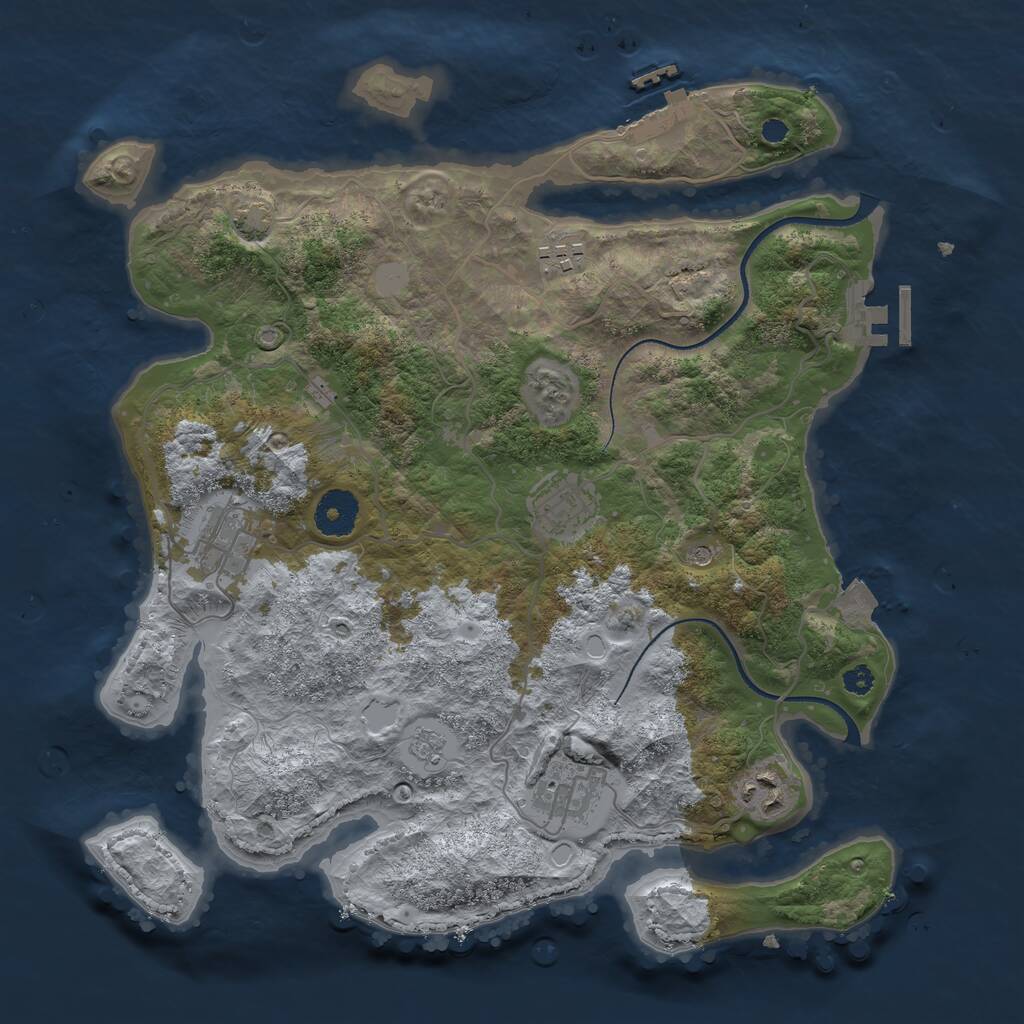 Rust Map: Procedural Map, Size: 3400, Seed: 884494241, 11 Monuments