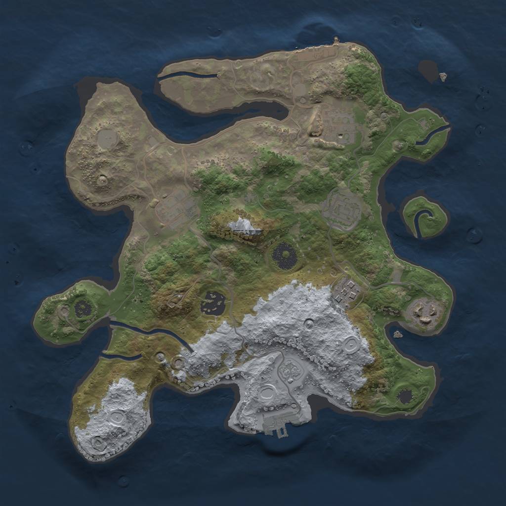 Rust Map: Procedural Map, Size: 3000, Seed: 69500, 14 Monuments