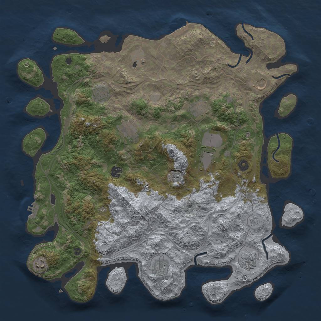 Rust Map: Procedural Map, Size: 4250, Seed: 1337273479, 20 Monuments
