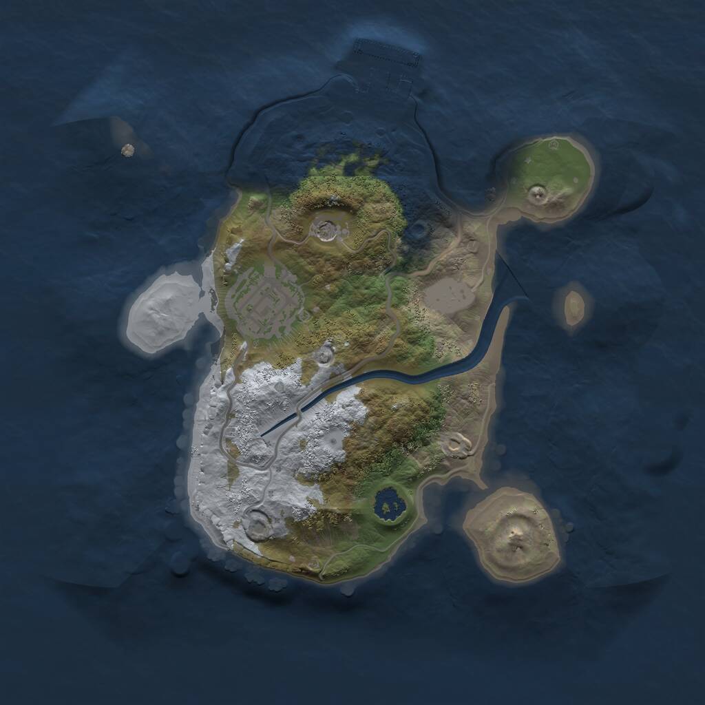 Rust Map: Procedural Map, Size: 2225, Seed: 100, 4 Monuments