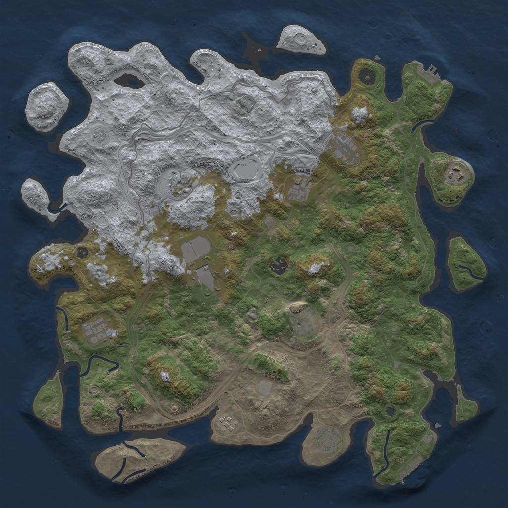 Rust Map: Procedural Map, Size: 4500, Seed: 1122334, 19 Monuments