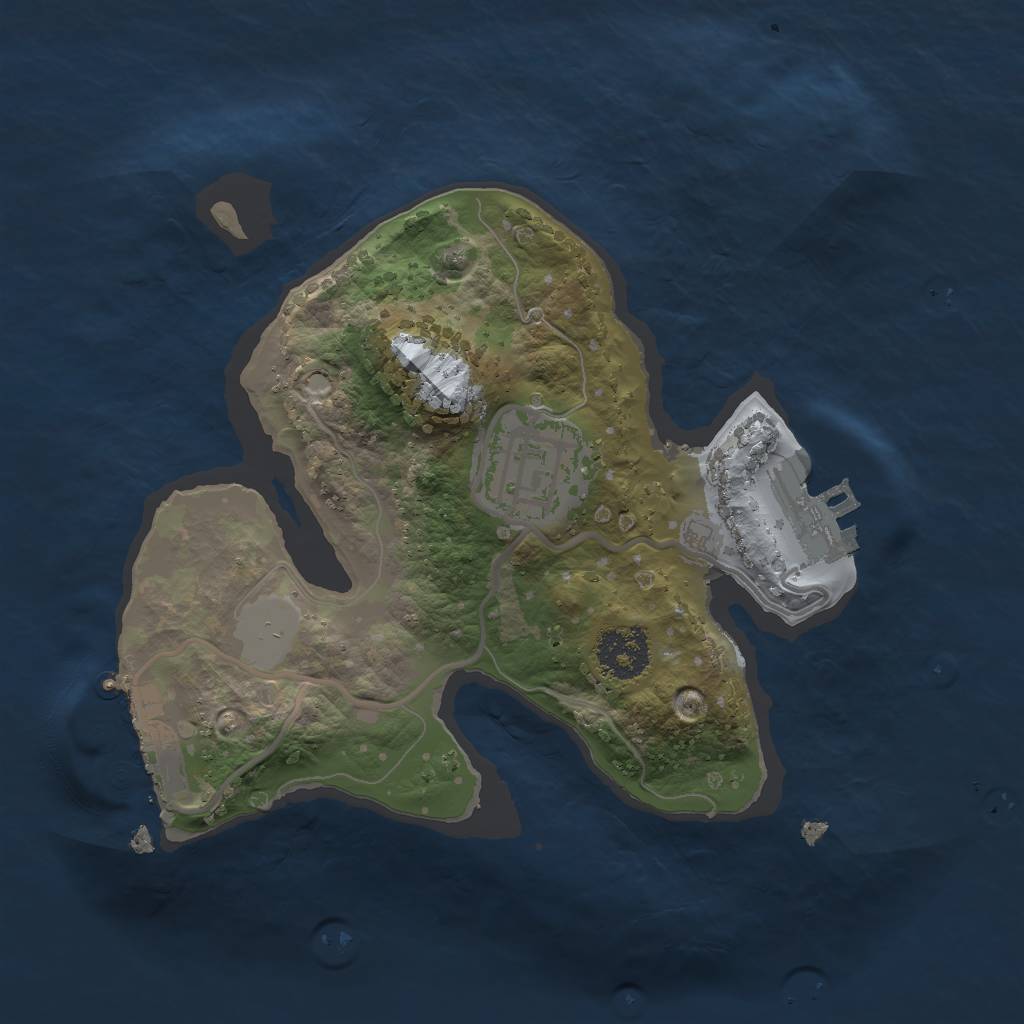 Rust Map: Procedural Map, Size: 2000, Seed: 1294252490, 8 Monuments