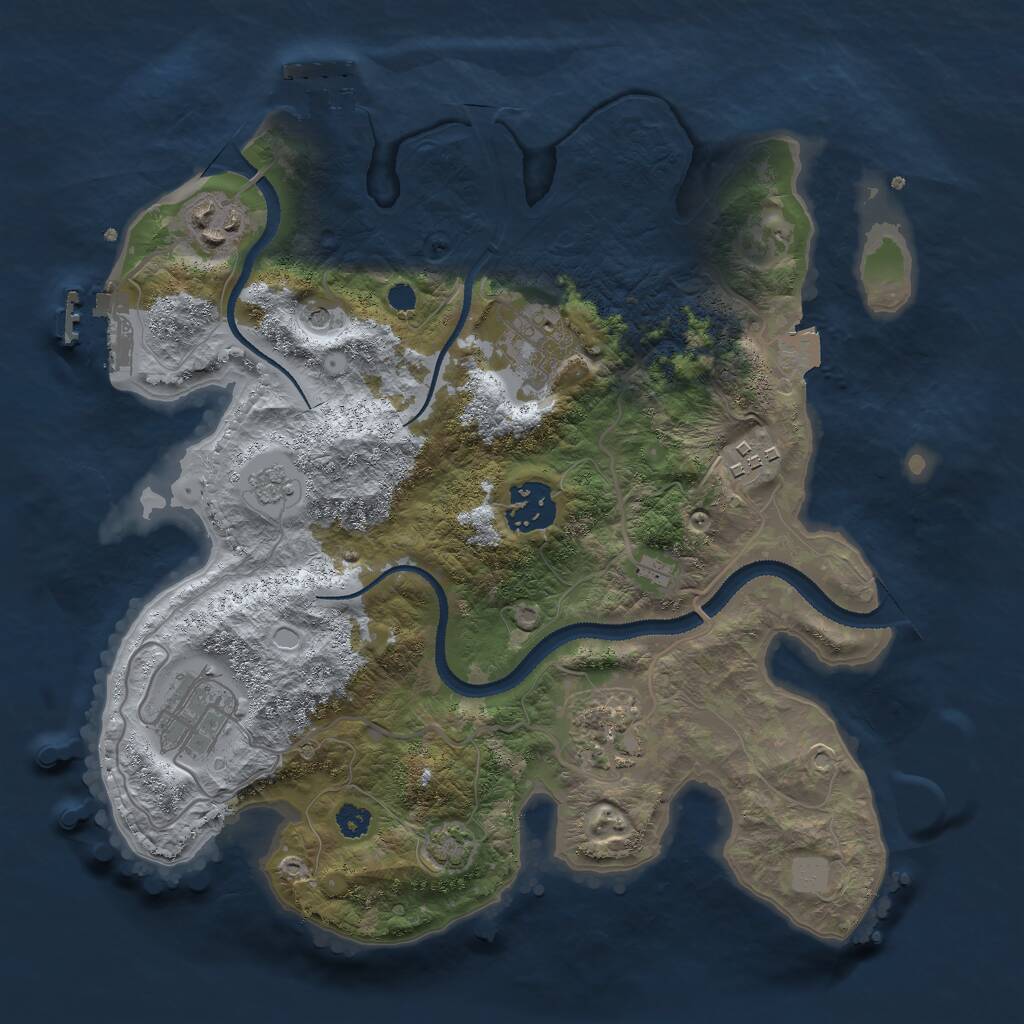 Rust Map: Procedural Map, Size: 3000, Seed: 42579406, 12 Monuments