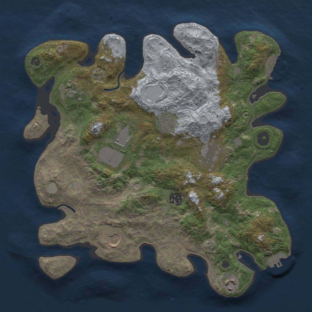 Rust Map: Procedural Map, Size: 3500, Seed: 20221027, 17 Monuments