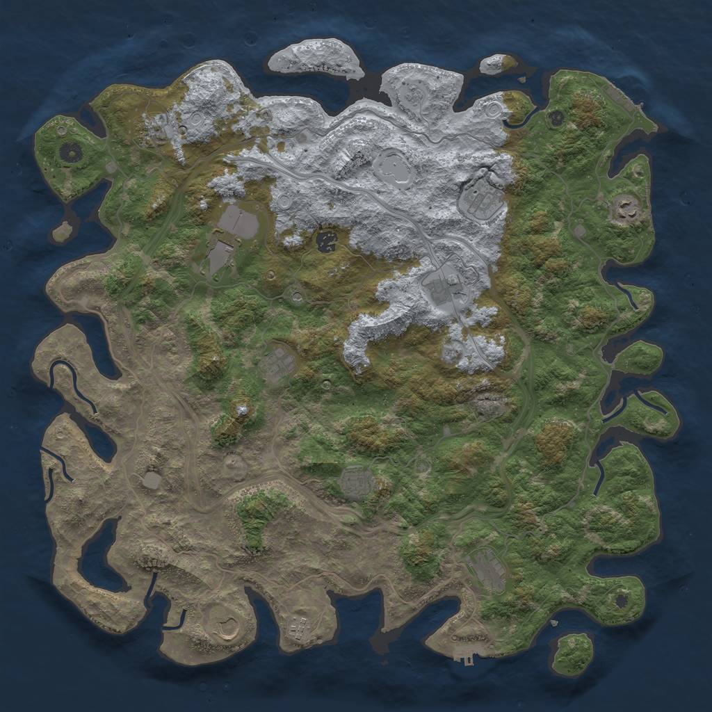 Rust Map: Procedural Map, Size: 4800, Seed: 737932358, 20 Monuments