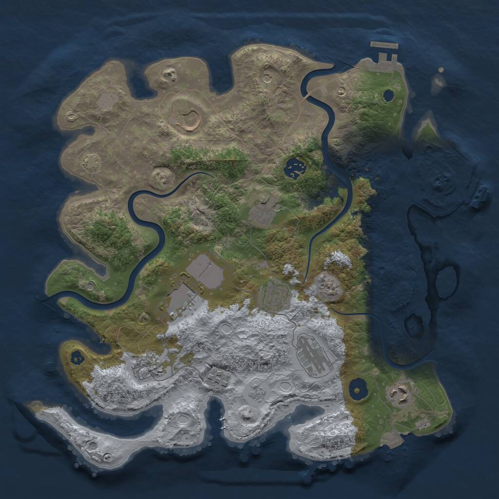 Rust Map: Procedural Map, Size: 3610, Seed: 993459, 15 Monuments