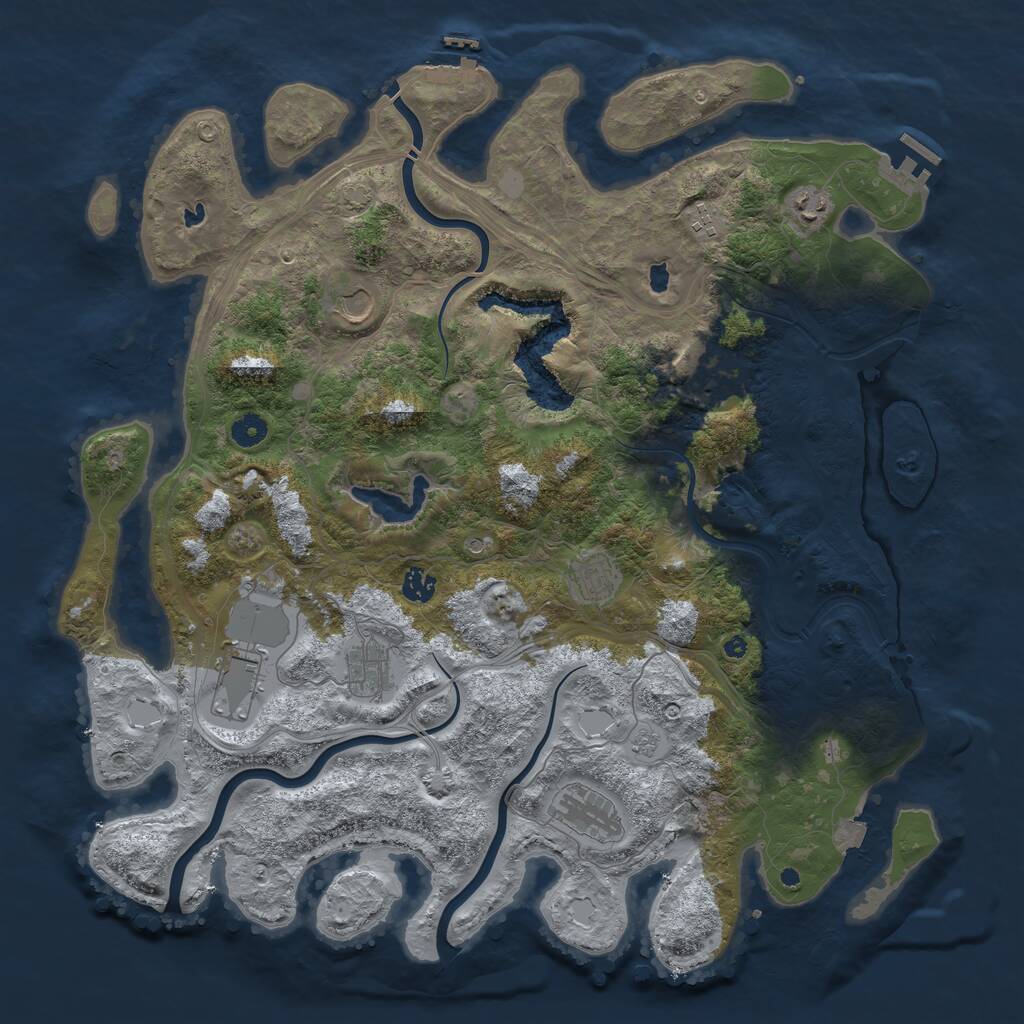 Rust Map: Procedural Map, Size: 4500, Seed: 511171942, 15 Monuments
