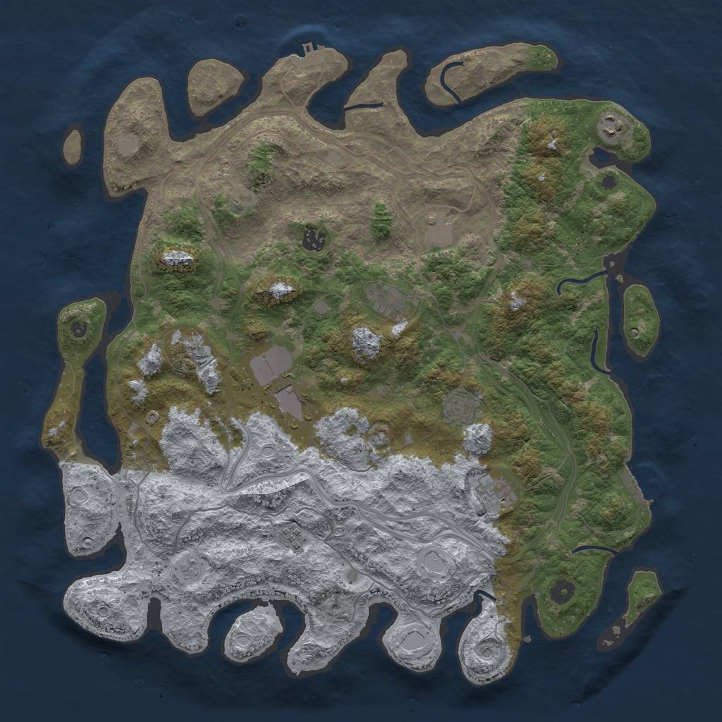 Rust Map: Procedural Map, Size: 4500, Seed: 511171942, 18 Monuments