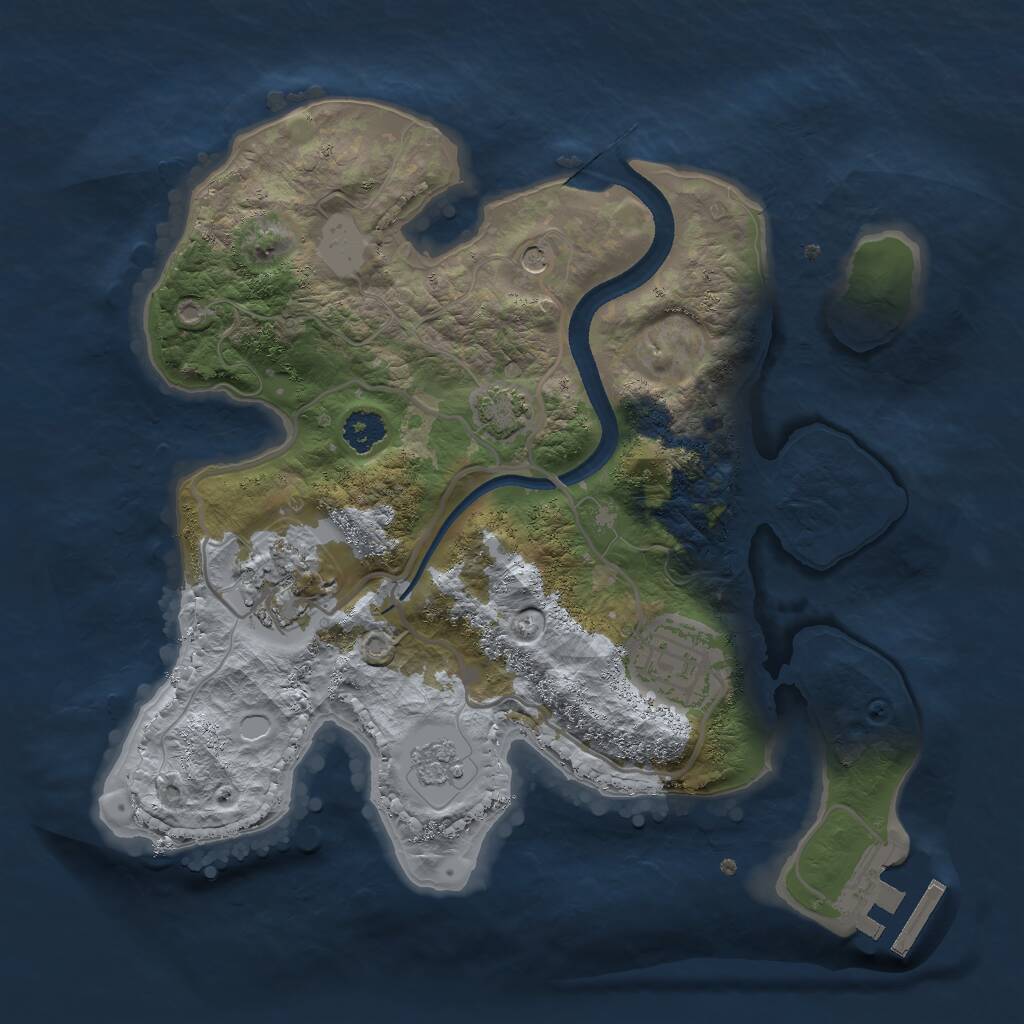 Rust Map: Procedural Map, Size: 2500, Seed: 56756, 7 Monuments