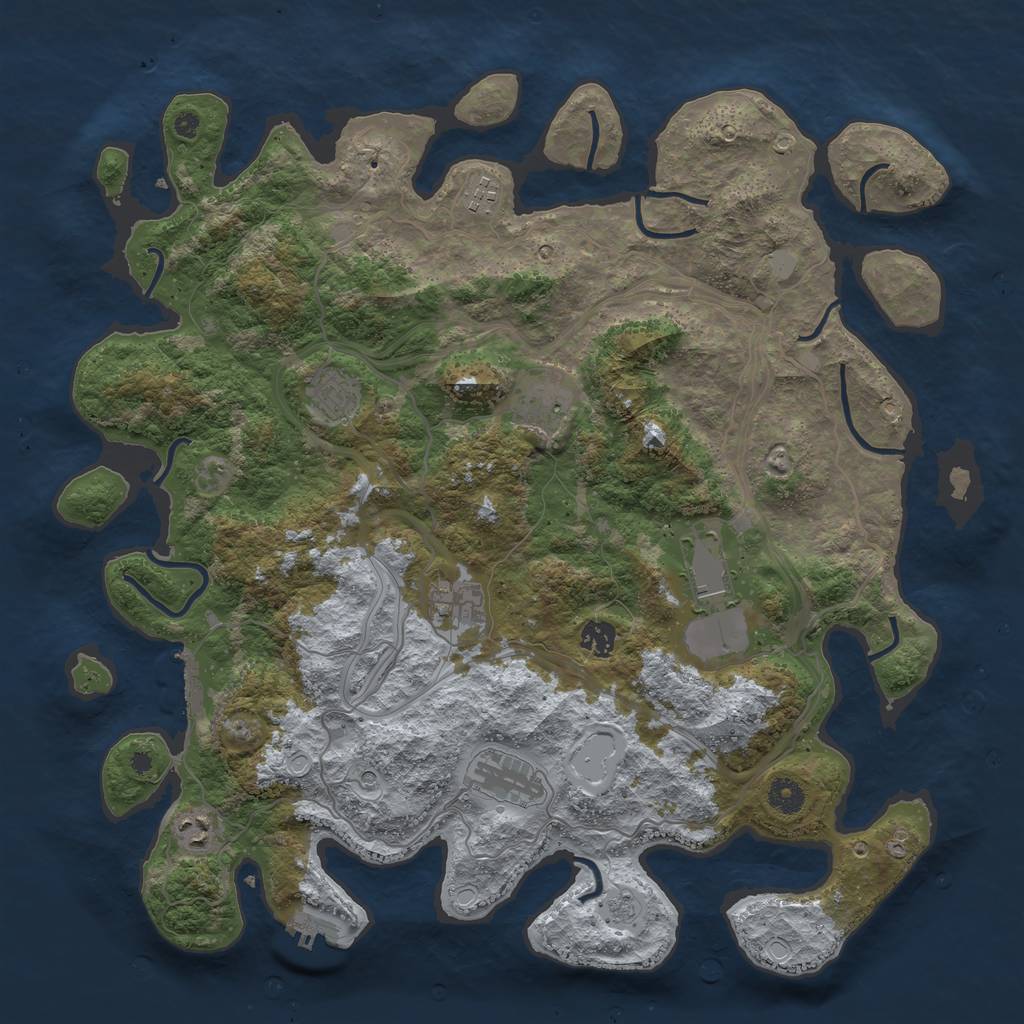Rust Map: Procedural Map, Size: 4250, Seed: 1304566882, 17 Monuments