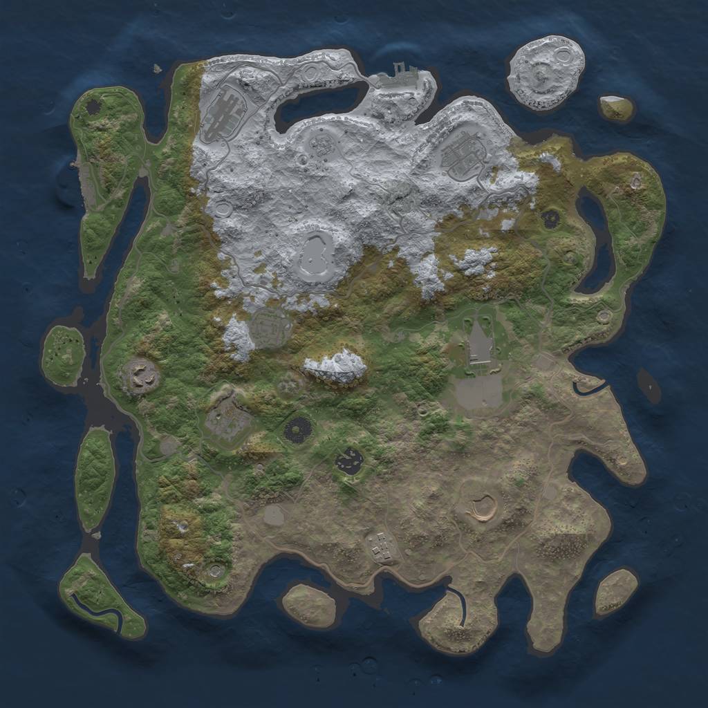 Rust Map: Procedural Map, Size: 4000, Seed: 1217, 18 Monuments