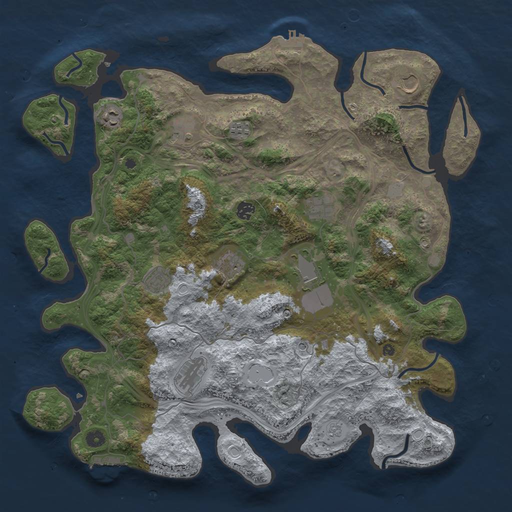 Rust Map: Procedural Map, Size: 4250, Seed: 2567502, 19 Monuments