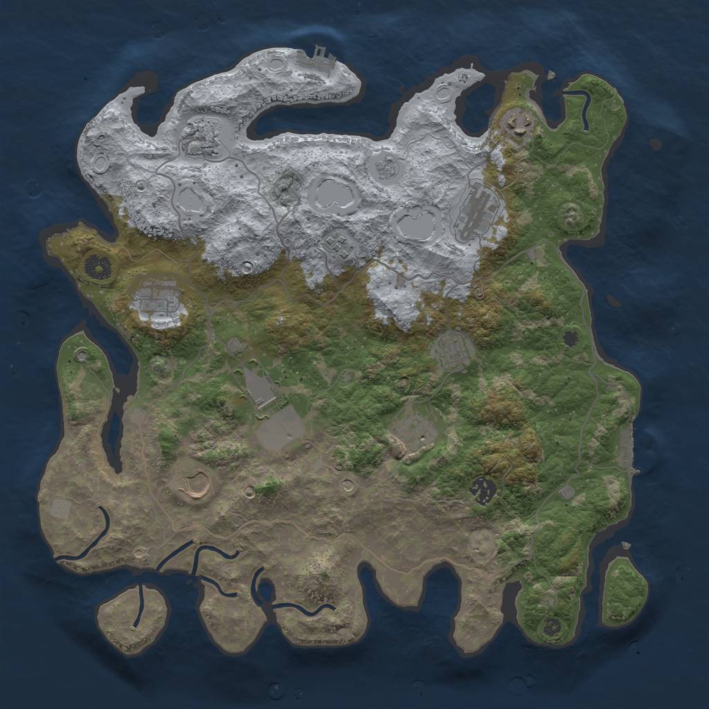 Rust Map: Procedural Map, Size: 4000, Seed: 1637874692, 19 Monuments