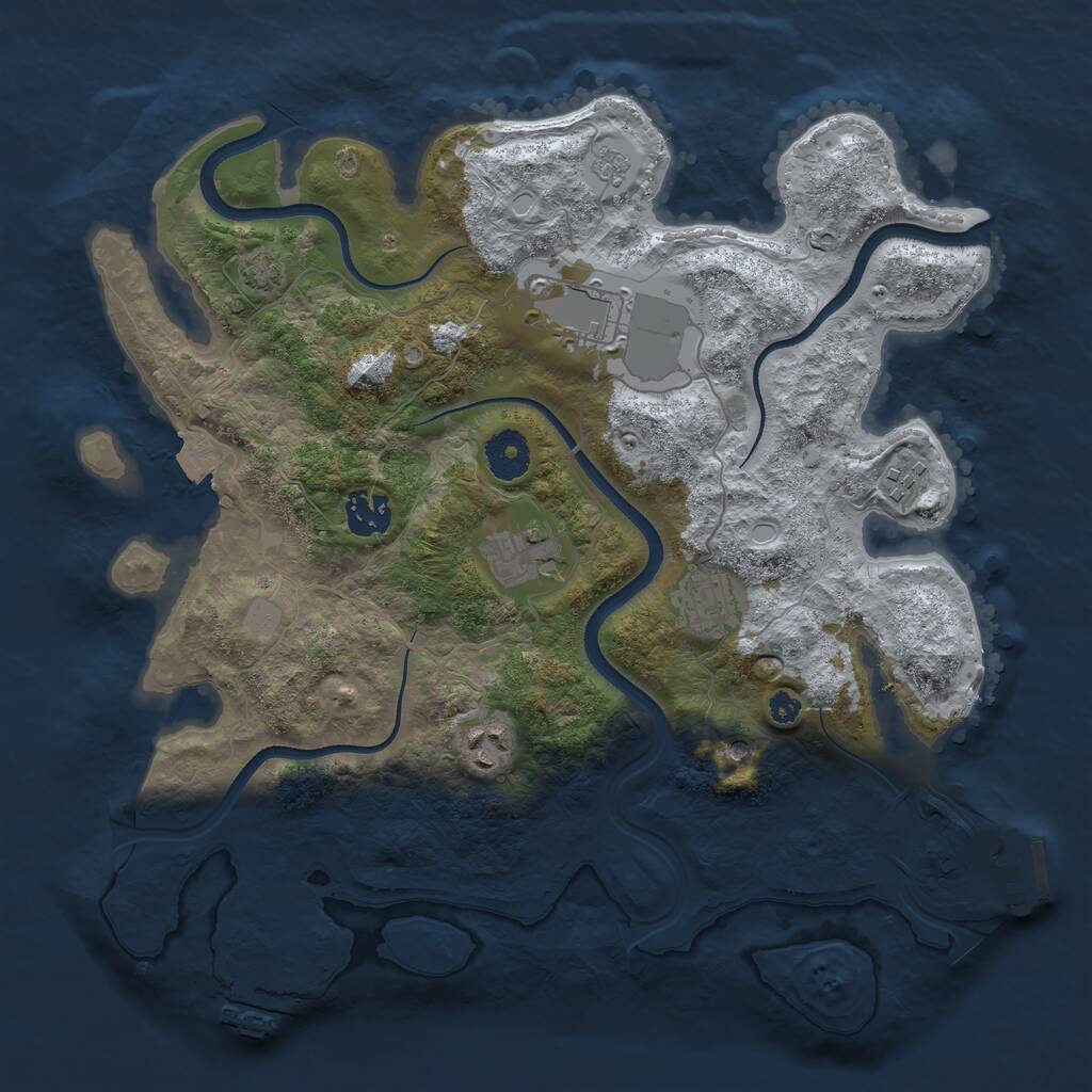 Rust Map: Procedural Map, Size: 3500, Seed: 78697535, 12 Monuments