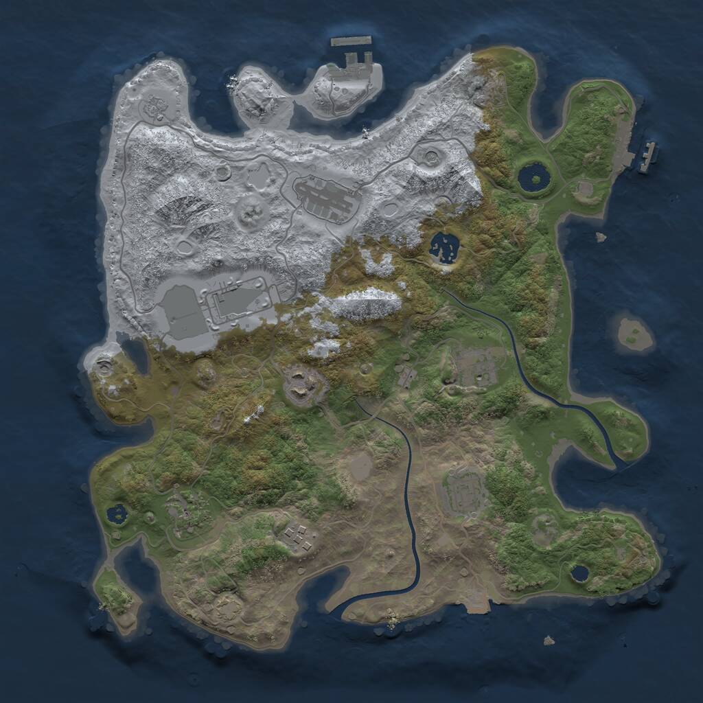 Rust Map: Procedural Map, Size: 3500, Seed: 88104154, 14 Monuments