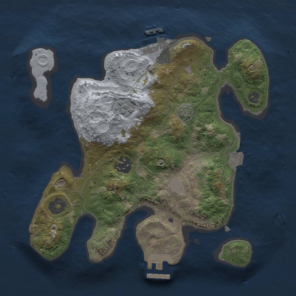 Rust Map: Procedural Map, Size: 2600, Seed: 25648, 6 Monuments