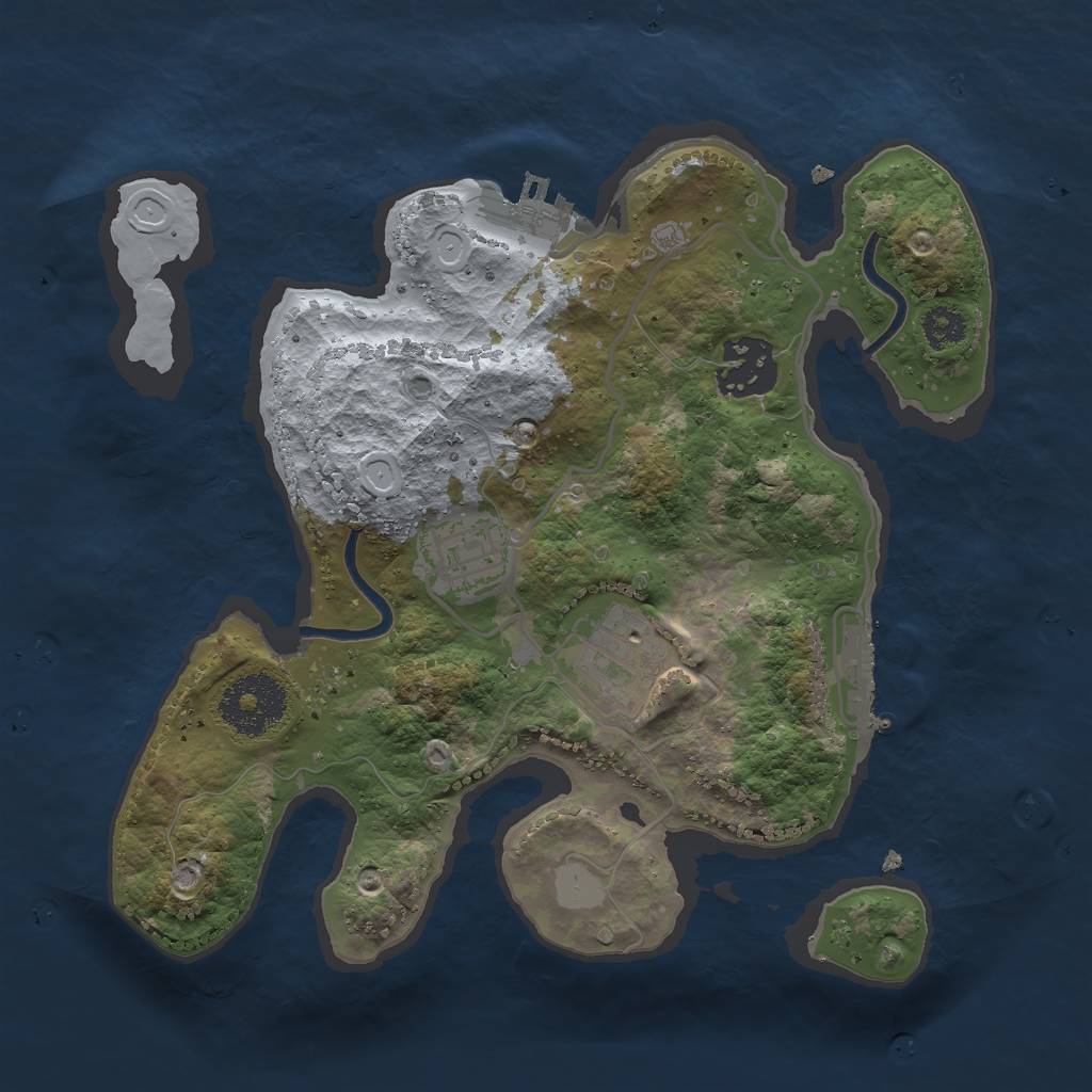 Rust Map: Procedural Map, Size: 2600, Seed: 25648, 10 Monuments