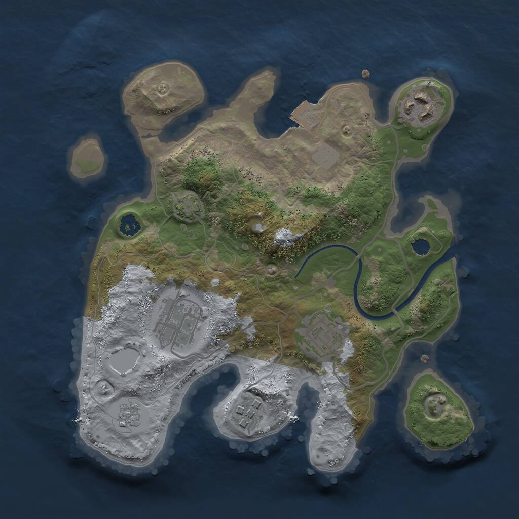 Rust Map: Procedural Map, Size: 2500, Seed: 13579, 7 Monuments