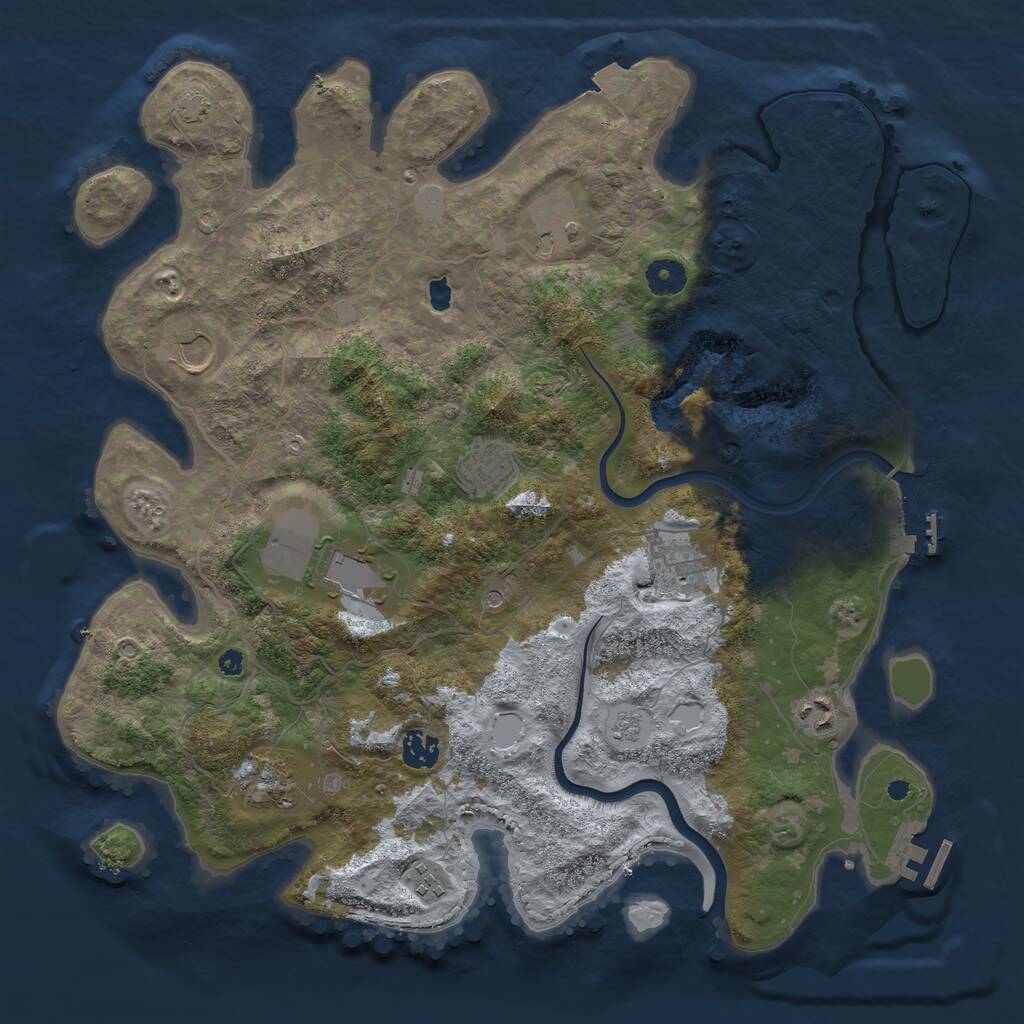 Rust Map: Procedural Map, Size: 4000, Seed: 2020081908, 15 Monuments
