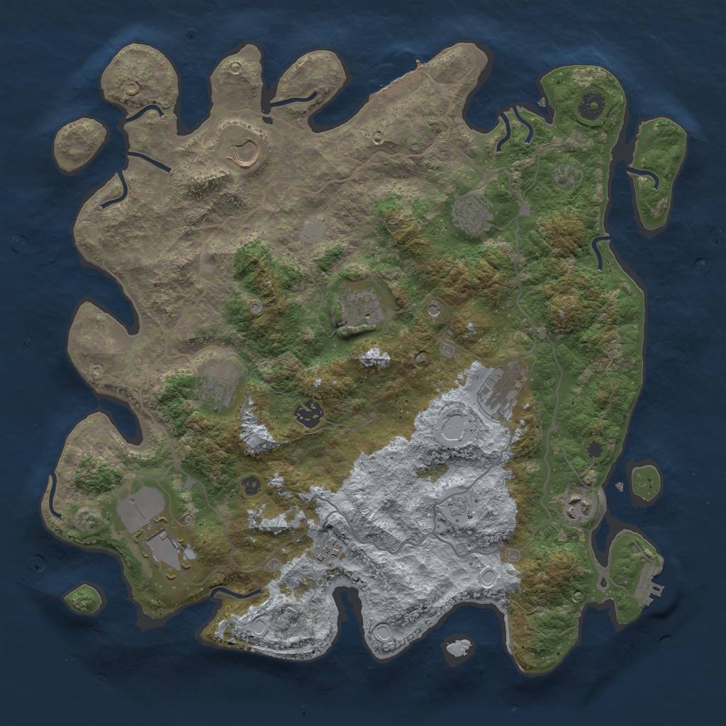 Rust Map: Procedural Map, Size: 4000, Seed: 2020081908, 18 Monuments