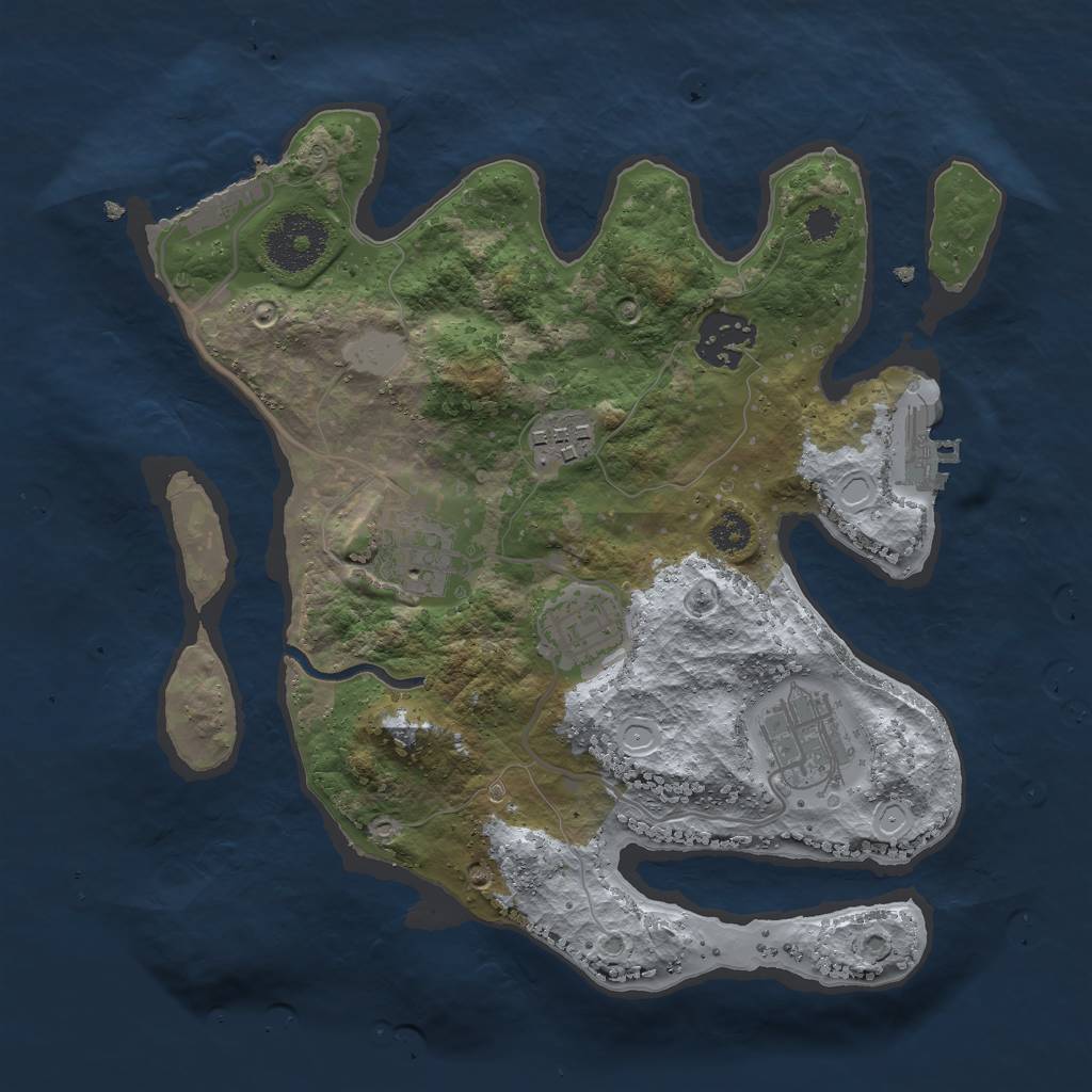 Rust Map: Procedural Map, Size: 2800, Seed: 371255, 12 Monuments