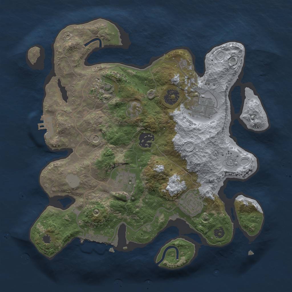 Rust Map: Procedural Map, Size: 2800, Seed: 389483343, 14 Monuments