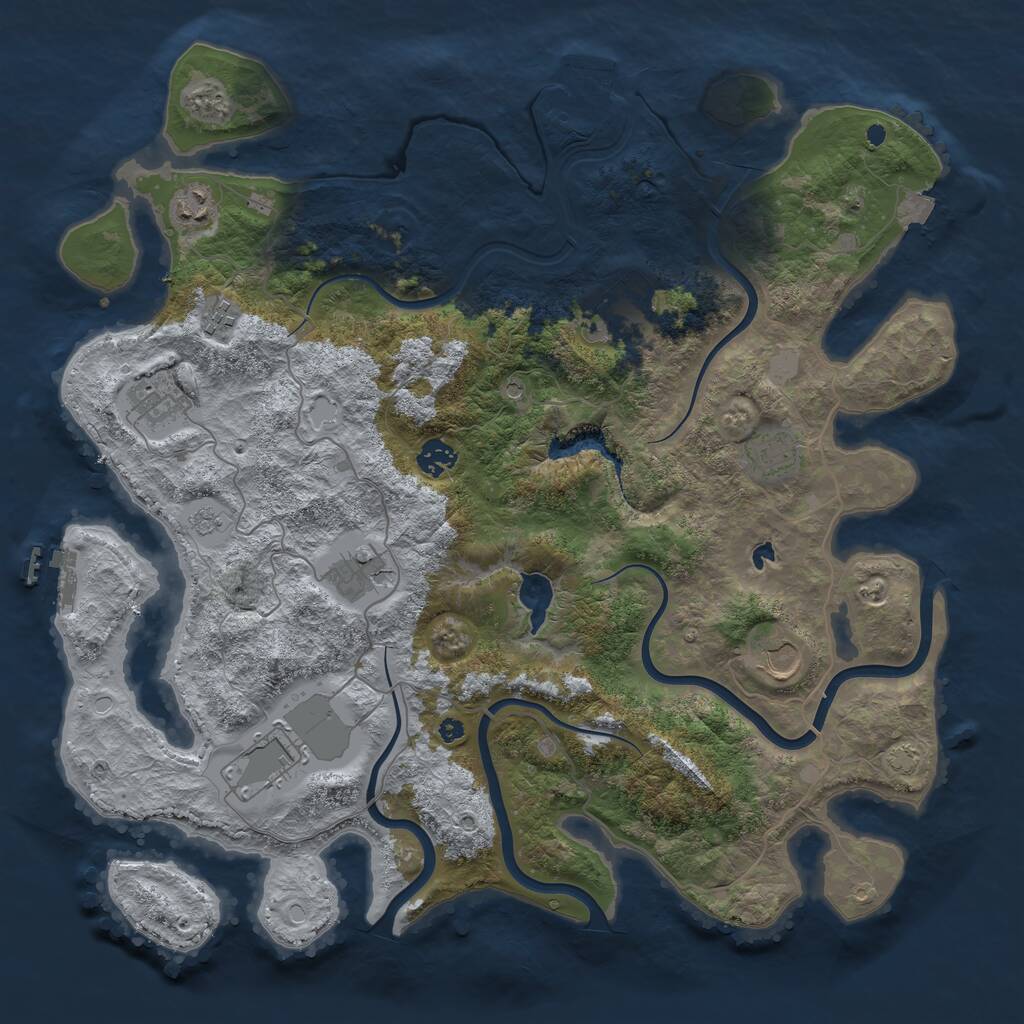 Rust Map: Procedural Map, Size: 4150, Seed: 316846524, 15 Monuments