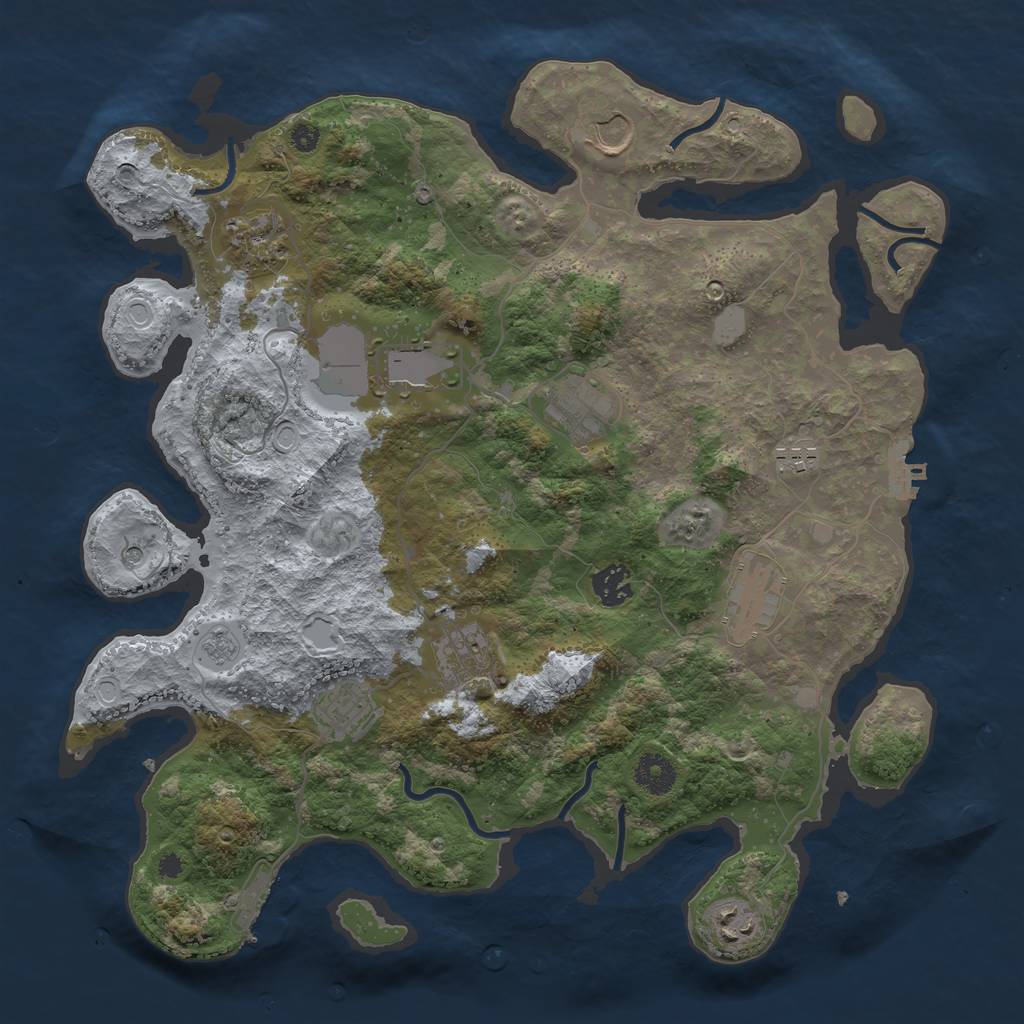 Rust Map: Procedural Map, Size: 3750, Seed: 1019687676, 19 Monuments