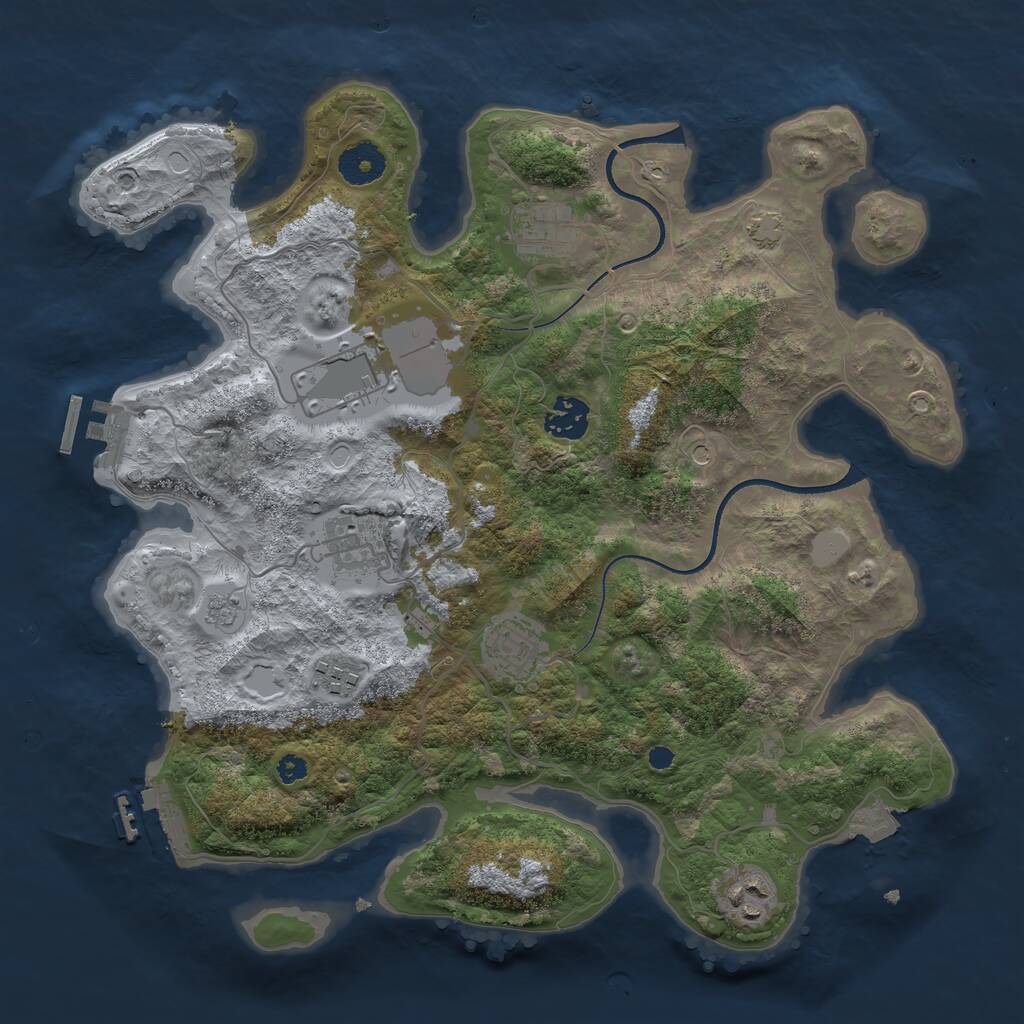 Rust Map: Procedural Map, Size: 3500, Seed: 122713, 13 Monuments