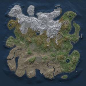 Thumbnail Rust Map: Procedural Map, Size: 3500, Seed: 1436040534, 12 Monuments
