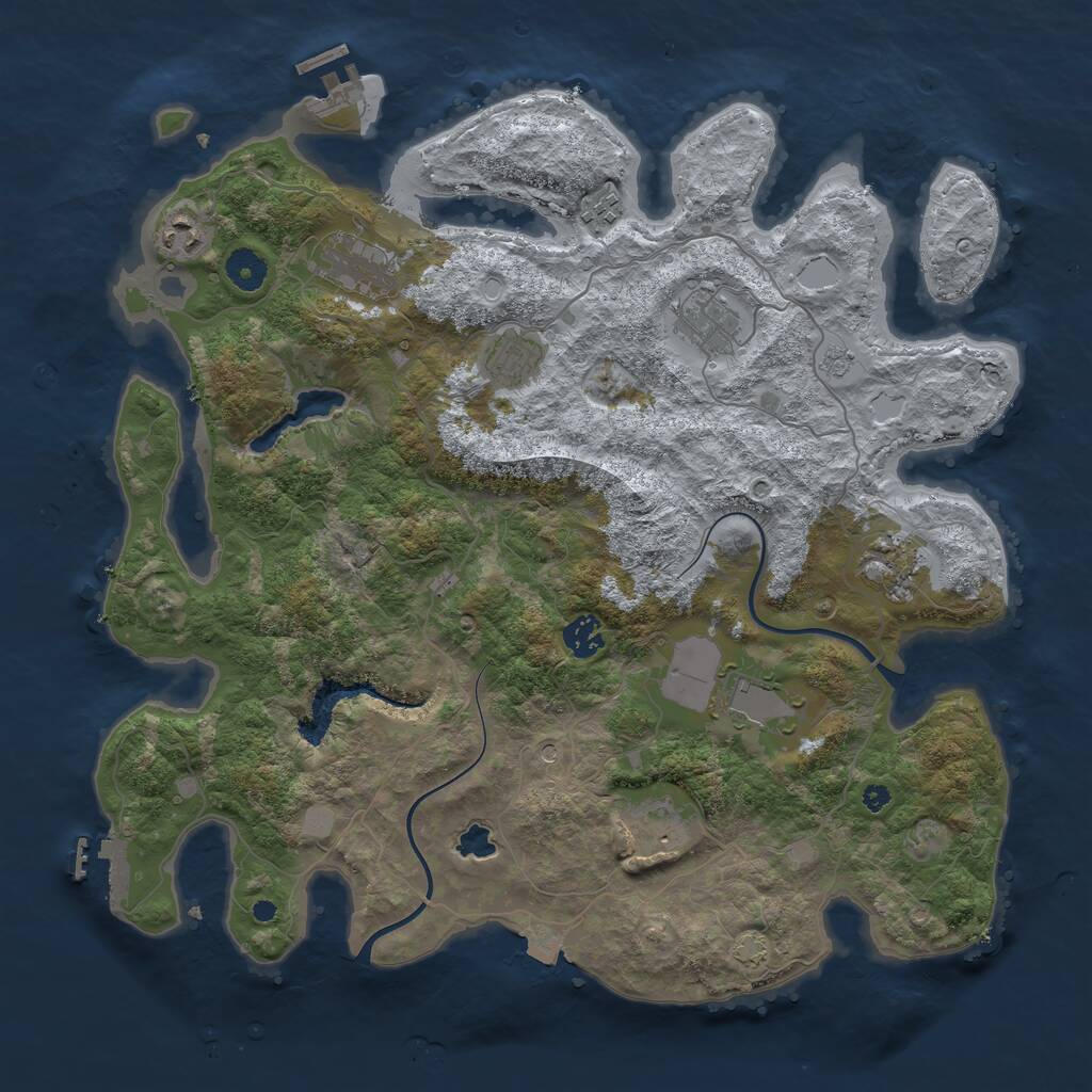 Rust Map: Procedural Map, Size: 4000, Seed: 44200140, 15 Monuments