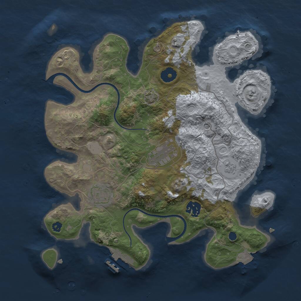 Rust Map: Procedural Map, Size: 3000, Seed: 4096, 8 Monuments