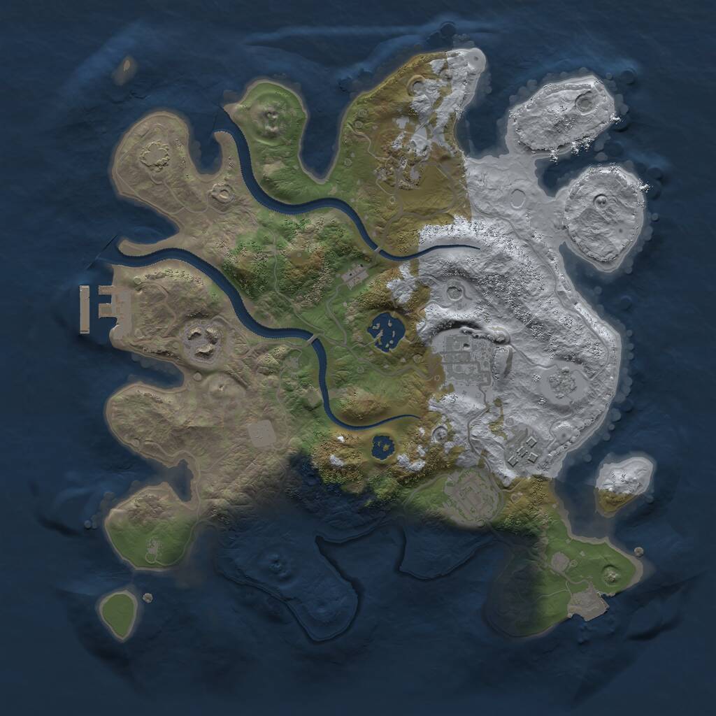 Rust Map: Procedural Map, Size: 3000, Seed: 4096, 11 Monuments
