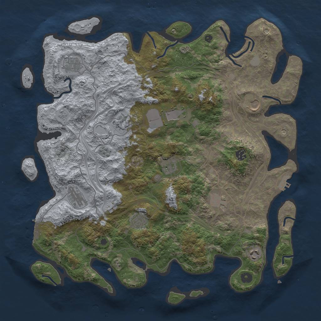 Rust Map: Procedural Map, Size: 4300, Seed: 1448736994, 20 Monuments