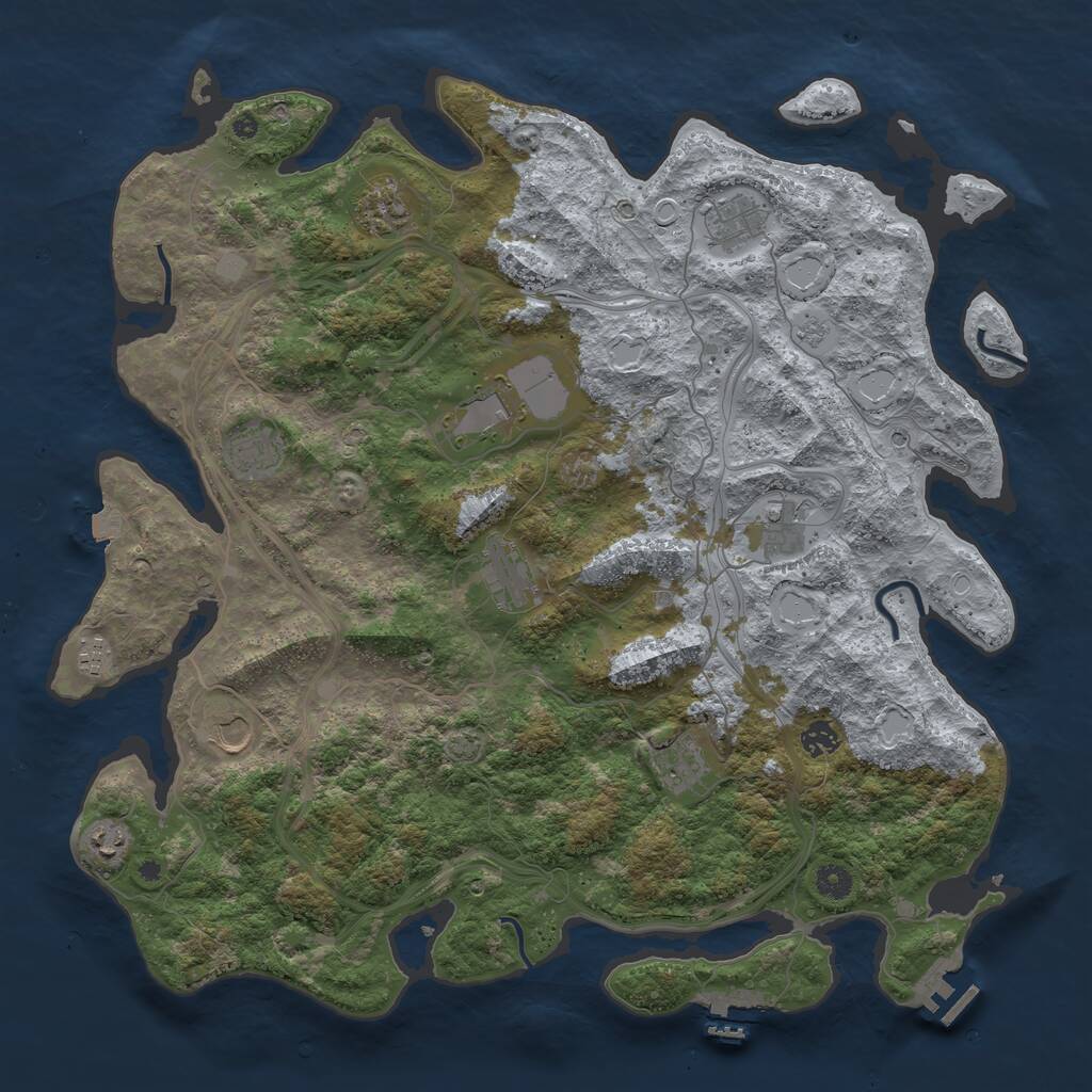 Rust Map: Procedural Map, Size: 4500, Seed: 1489859876, 17 Monuments