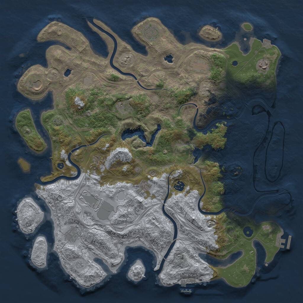 Rust Map: Procedural Map, Size: 4500, Seed: 2096, 17 Monuments