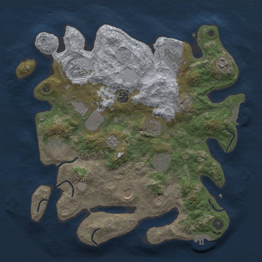 Rust Map: Procedural Map, Size: 3500, Seed: 59123831, 19 Monuments
