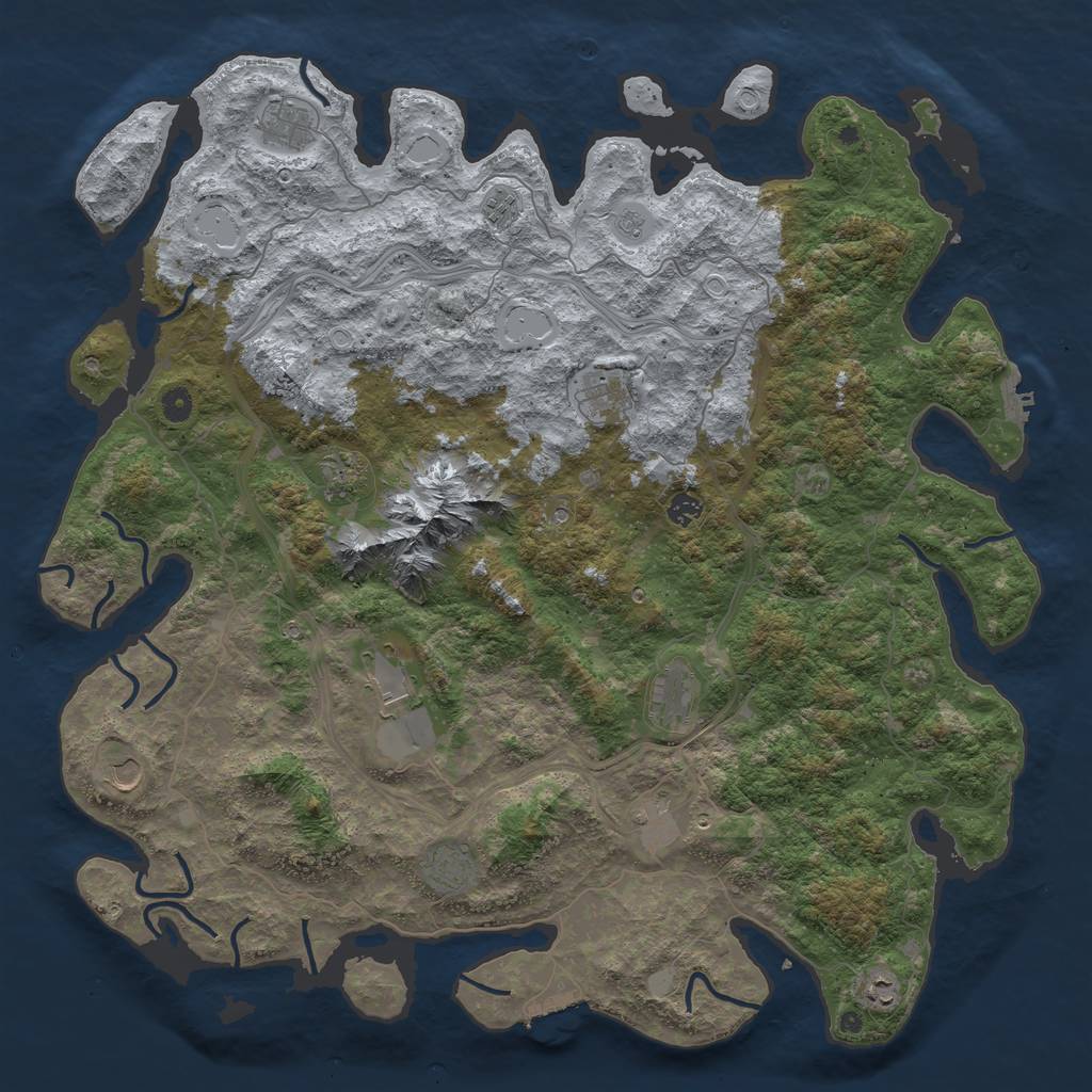 Rust Map: Procedural Map, Size: 5000, Seed: 177805285, 20 Monuments
