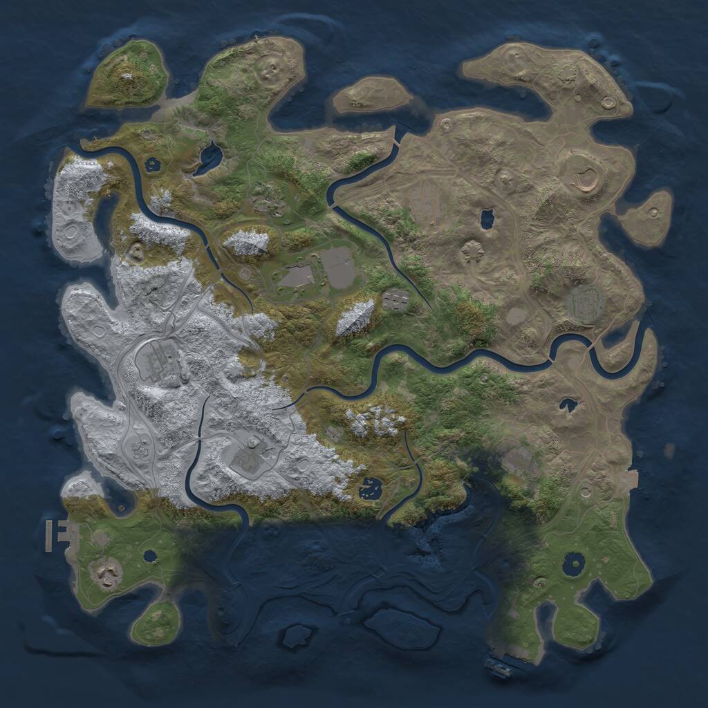 Rust Map: Procedural Map, Size: 4500, Seed: 345678, 17 Monuments